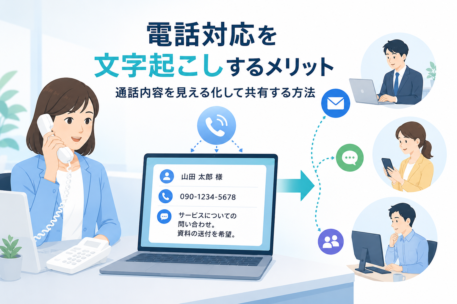電話対応を文字起こしするメリットの記事