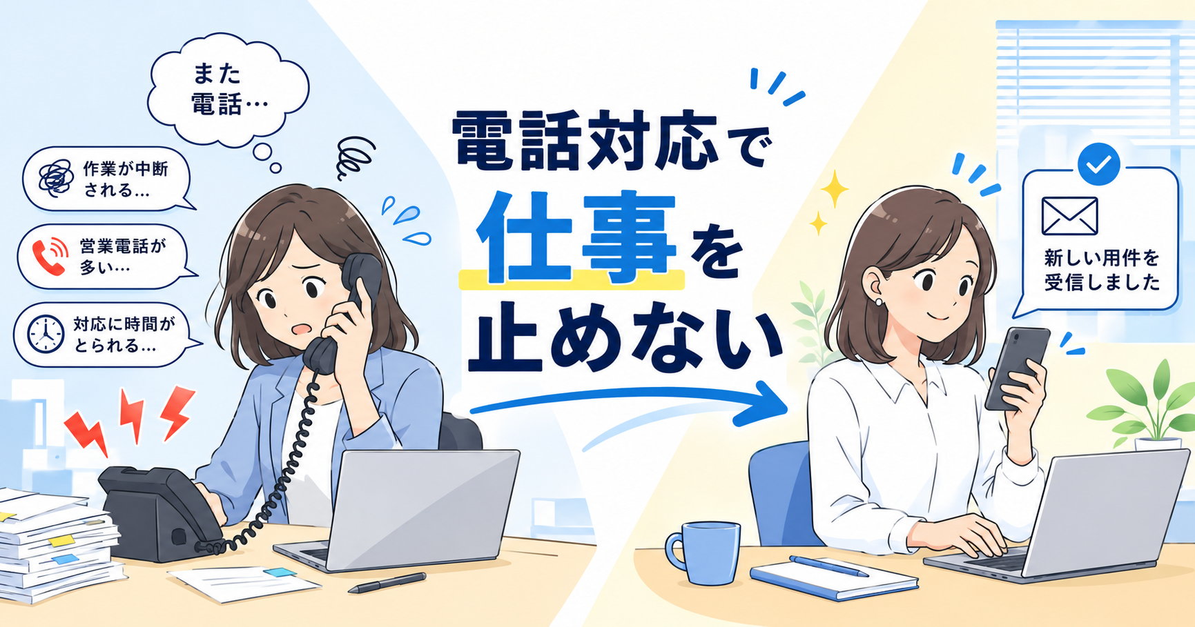 電話対応で仕事を止めない方法を解説